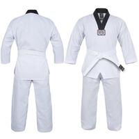 ECONOMY - Black V Non-Ribbed TaeKwondo Dobok/Uniform