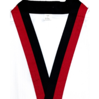 ECONOMY - Poom Dobok/Taekwondo Uniform (Red/Black V-neck)