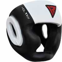 RDX - T1 Leather Full Face Headgear - White/Black 