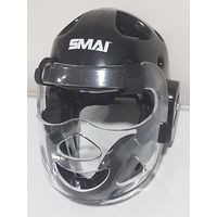 SMAI - Dipped Head Guard - Black - Detachable Clear Mask