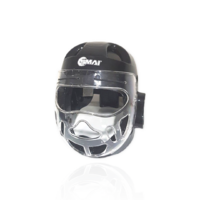 SMAI - Dipped Head Guard - Black - Fixed Clear Face Shield