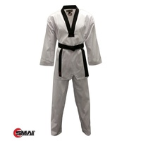 SMAI - Black V Ribbed Taekwondo Dobok/Uniform