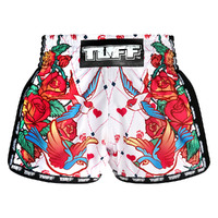 TUFF - White Rose Retro Muay Thai Shorts