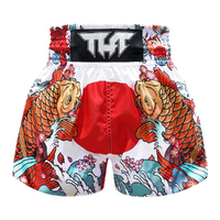 TUFF - White Japanese Koi Fish Thai Boxing Shorts