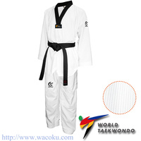 WACOKU - Black V Ribbed TaeKwondo Dobok/Uniform - WT Approved