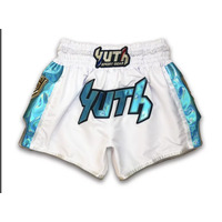 YUTH - Hologram Muay Thai Shorts - White/Blue