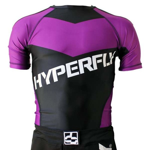 HYPERFLY - Rash Guard - Short Sleeve/Purple - Extra Small 