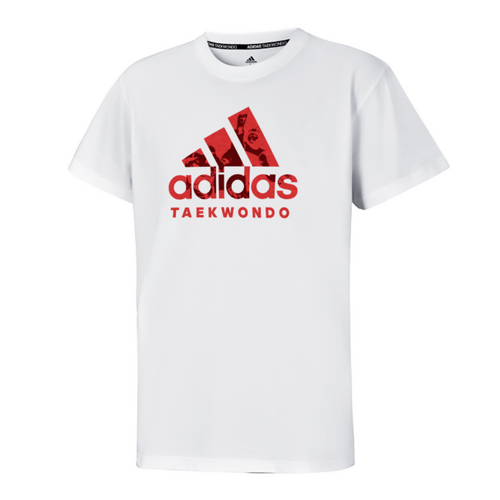 ADIDAS Badge of Sport Taekwondo T Shirt White Red