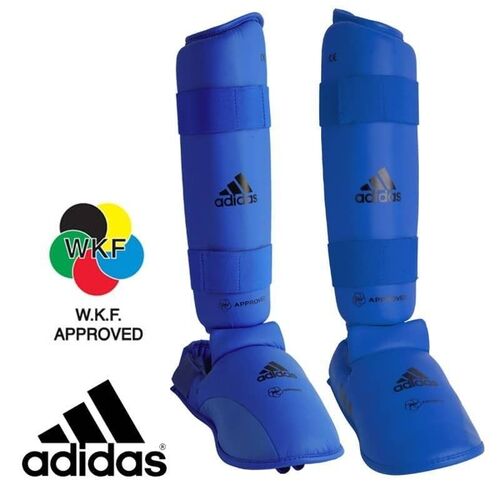 ADIDAS - Shin, Instep & Heel Guard - WKF Approved - Blue/Small