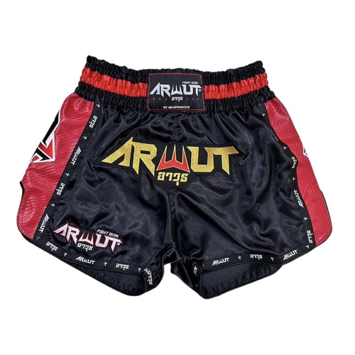 ARWUT - Carbon Edition Muay Thai Shorts - Black/Red - Extra Small