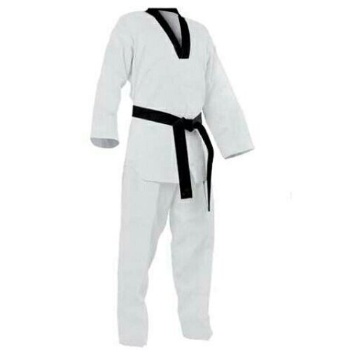 CSG - Black V Ribbed Taekwondo Dobok/Uniform - Size 0/130cm