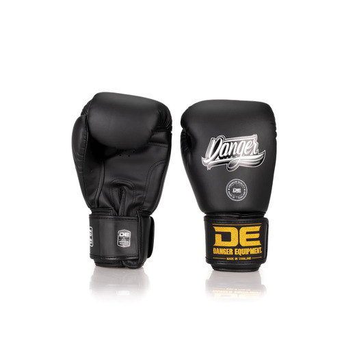 DANGER - Classic Thai Boxing Gloves - Black/8oz