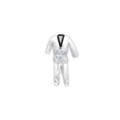 ECONOMY - Black V Ribbed Taekwondo Dobok/Uniform - Size 0