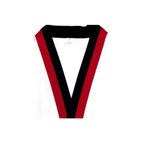 Poom Dobok/Taekwondo Uniform (Red/Black V-neck) [Size: 4/170cm]