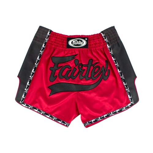FAIRTEX Red Slim Cut Muay Thai Boxing Shorts (BS1703) - Small