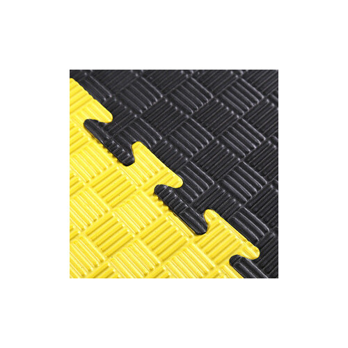 Martial Arts Jigsaw Mat - 30mm - 5 Stripe Finish - Black/Yellow