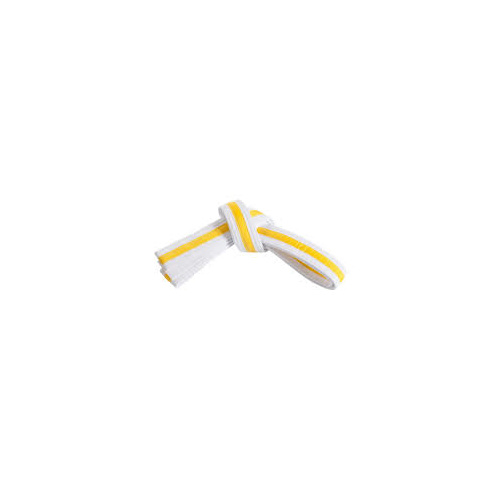 Martial Arts Belt - White with Yellow Stripe