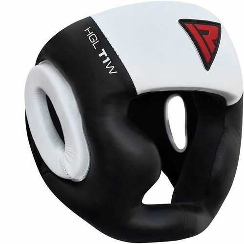RDX - T1 Leather Full Face Headgear - White/Black - Small