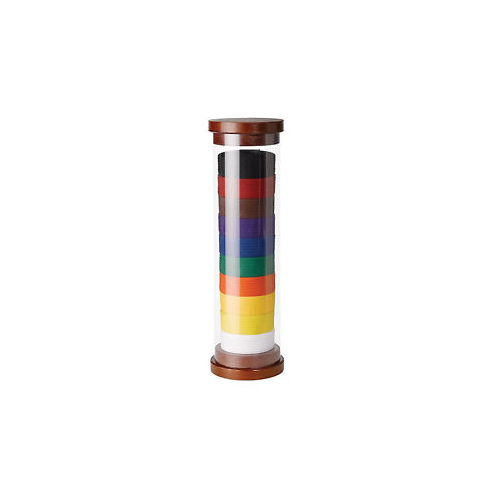 Deluxe Free Standing Cylinder Belt Display - Brown Ends
