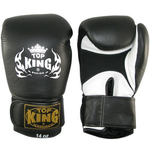 TOP KING - "Air" Boxing Gloves - Black/12oz