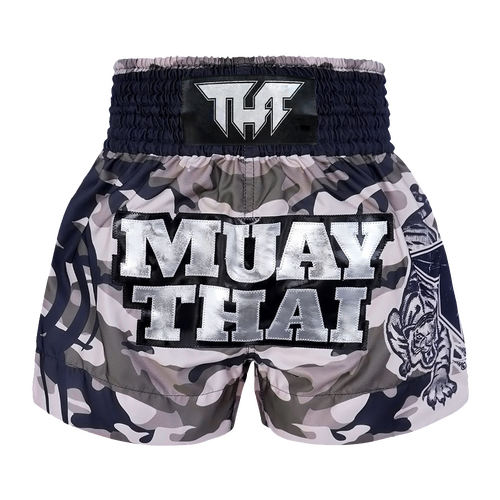 TUFF - Grey Camouflage Thai Boxing Shorts - Small