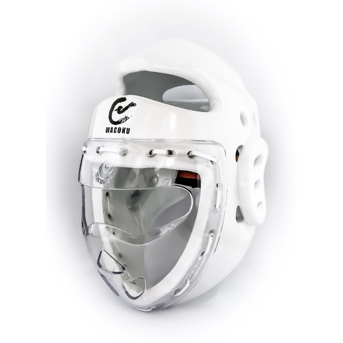 Dipped Head Gear/Guard - White - Fixed Clear Face Shield - WT Approved