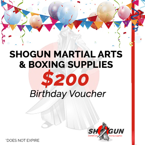Shogun Martial Arts $200 Birthday Gift Voucher / Certificate